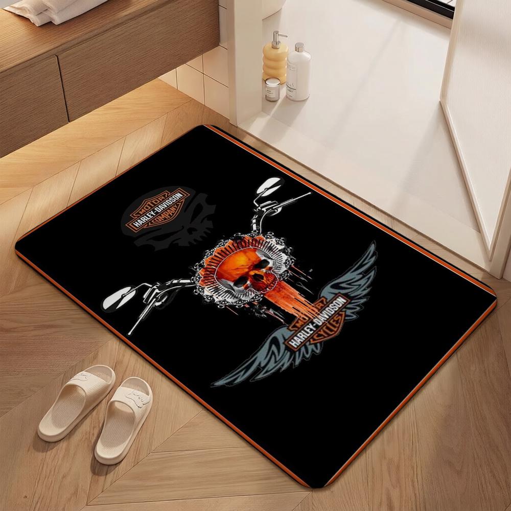 Harley Davidson Biker Flames Carpet Home Decor Doormat Art Room Christmas Gifts