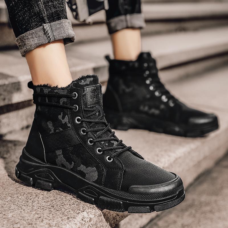 Fashion 2025 New Style Trendy Fashionable Cotton Boots Warm Wear-resistant Comfortable Simple Shoes Botines Para Hombres Zapatillas Male