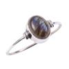 Кольцо из чистого серебра 925 пробы с натуральным лабрадоритом ручной работы S.5.5 C2N39