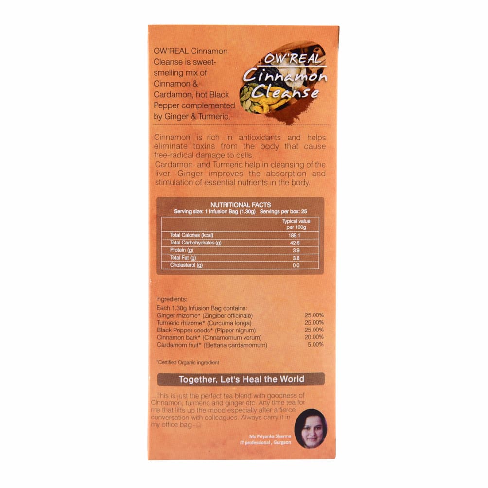 Чай с Корицей (25 пак, 1.30 г), Cinnamon Cleanse Tea,  Organic Wellness