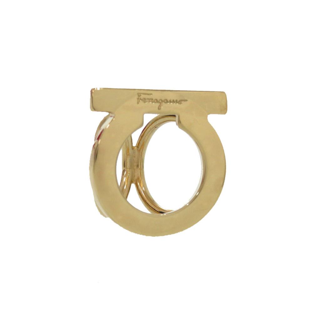 Used AUTHENTIC Salvatore Ferragamo 0171487 Gancini Scarf ring Gold Metal