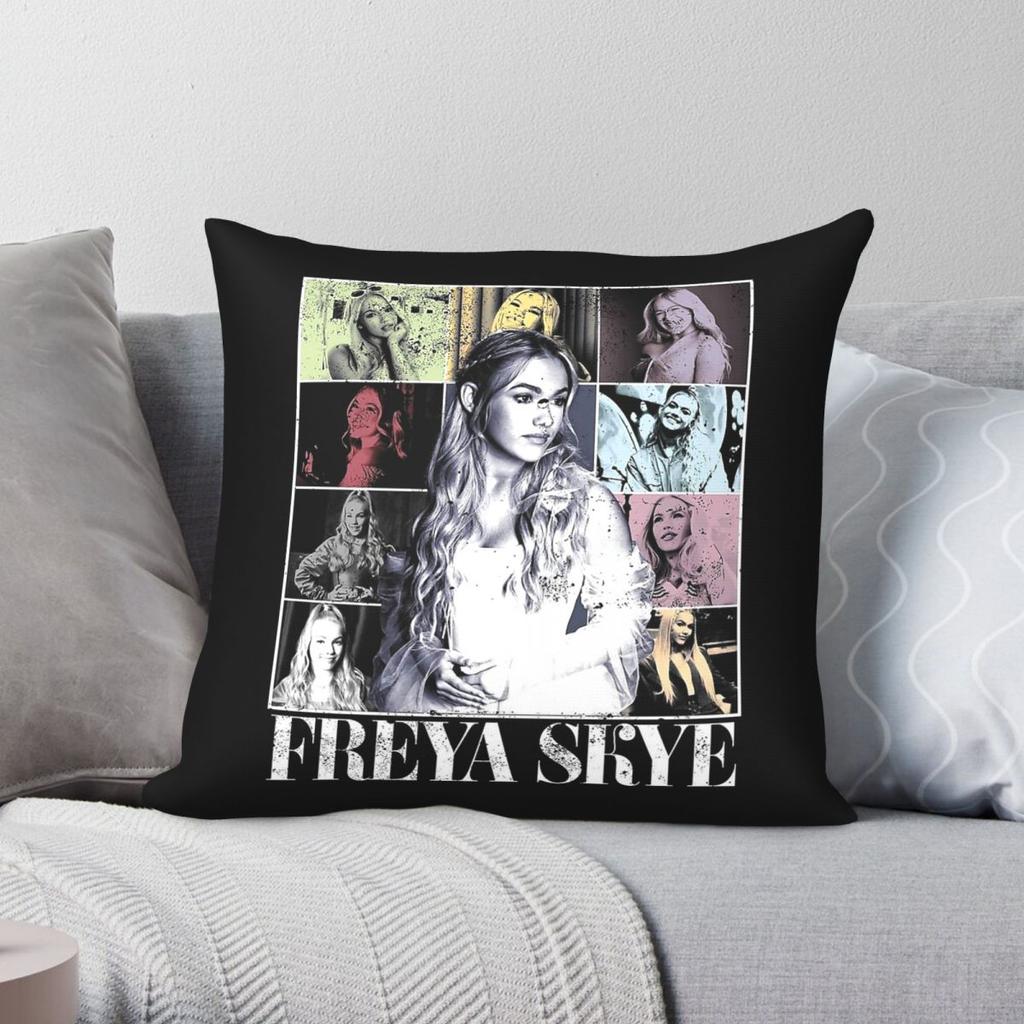 Vintage Freya Skye Square Pillowcase Polyester Linen Velvet Pattern Zip Decor Throw Pillow Case Bed Cushion Cover