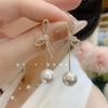 2024 Trendy Pearl Bow Drop Earrings - Elegant French Design for Influencers