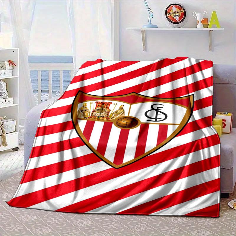 Sevilla Fc Crest Design Portable Blanket/Soft Blanket Bedding Blanket Suitable for Travel Camping Living Rooms Offices Sofas Fan Gifts