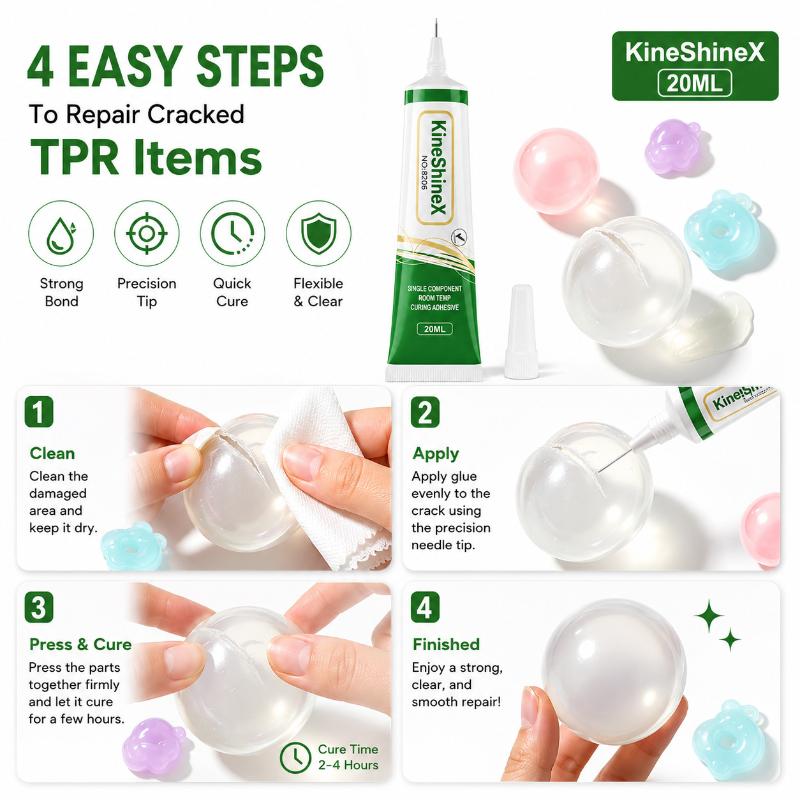 Transparent TPR Glue 0℃ Room Temperature Curing Waterproof Adhesive for Kids Toy Stress Ball Repair