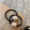 Корейская элегантная резинка для волос с большим черным жемчугом - шикарная резинка для волос с хвостиком для женщин
