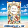 Easter Bunny Theme Beach Towel Personalized Custom Name & Text Soft Quick Dry Beach Towel for Swimming Travel