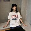 Новая летняя корейская версия свободного большого размера с короткими рукавами и принтом букв, женская студенческая футболка