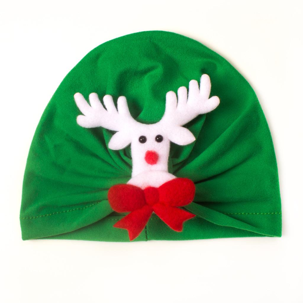 European-American Baby Christmas Reindeer Santa Beanie - Warm Infant Holiday Hat