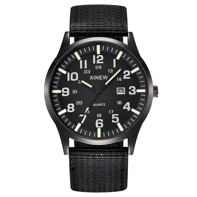 Montre Homme XINEW Brand Students Watches Men Boys Fashion Nylon Band Simple Date Quartz Watch Reloj Hombre Relogio Masculino
