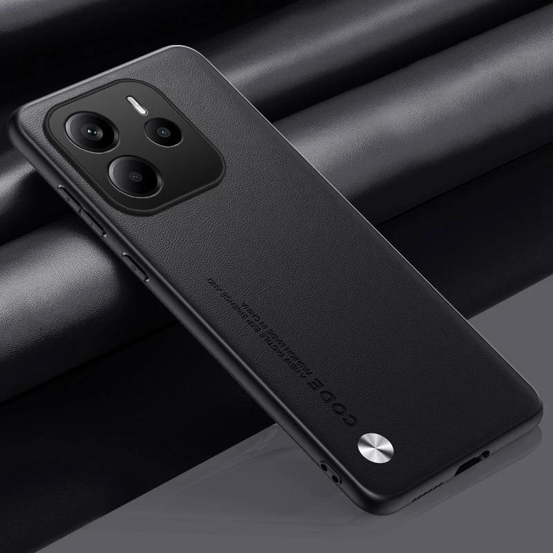 Роскошный чехол из искусственной кожи для Xiaomi Redmi Note 14 4G Note14, задняя крышка, силиконовый защитный чехол для телефона Redmi Note 14 5G Coque