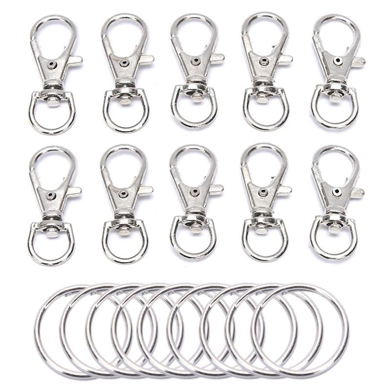 50Pcs Metal Swivel Lobster Clasps Clips Hook Diy Jewelry Craft