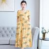Хлопково-шелковое платье с цветочным принтом большого размера для женщин - Летняя мода, Элегантное длинное платье-свинг