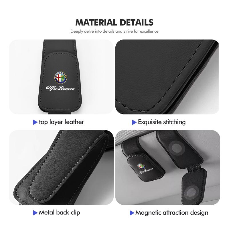 For Alfa Romeo Car Sunglasses Holder Magnetic Portable Ticket Card Clip Auto Accessories 159 Giulietta Giulia 147 Mito 156 159 jhb633