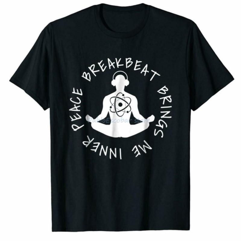 Breakbeat Brings Me Inner Peace Broken Beat Calm Unisex Black Tshirt S5xl Fullfigured Tee Shirt