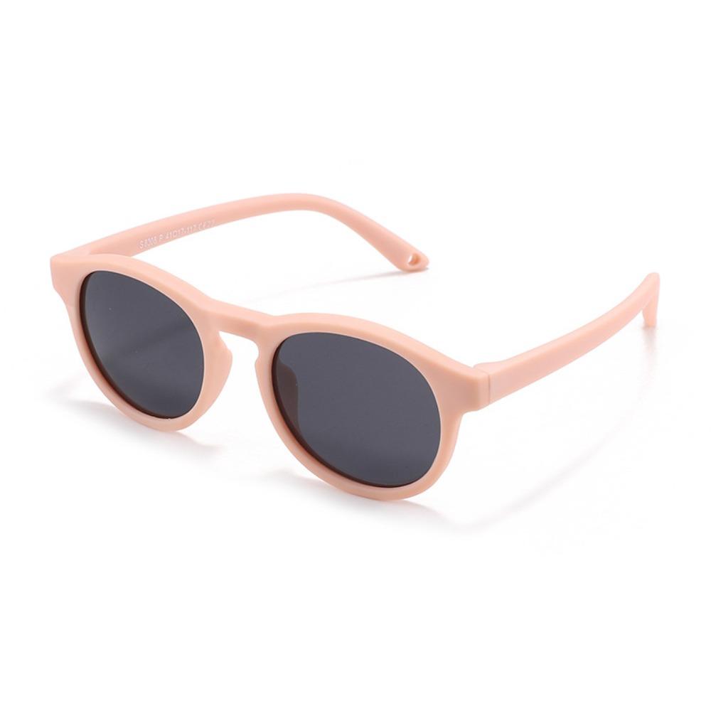 Round Frame Kid's Sunglasses Safety Goggles with Adjustable Strap Sunglasses Flexible Silicone Unbreakable Children Eyewear