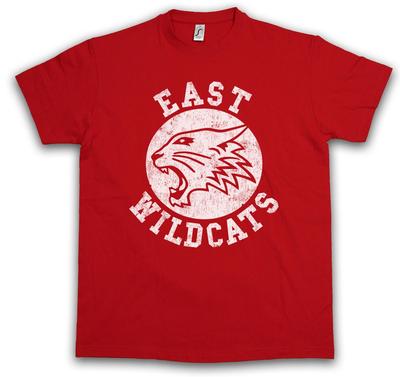 ФУТБОЛКА EAST WILDCATS Школьный Баскетбольный Команда Диких Музыкальных Кошек Логотип Символ