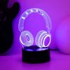 Headphones 3D Visual Night Light, USB 7-color Touch, Suitable for Game Room Bedroom Decorative Lights, Gift Lights
