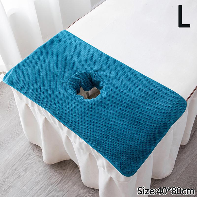 35*35Cm 40*80Cm Thickened Coral Velvet Beauty Spa Massage Face Towel With Hole Bed Bandana Massage Table Planking Cosmetic Towel