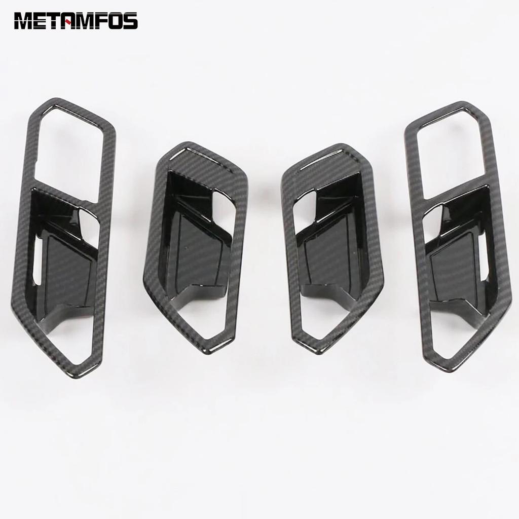 Для Volkswagen Tiguan 2017-2022 2023 внутренняя дверная ручка из углеродного волокна, крышка чаши, накладка, защитная наклейка, аксессуары для стайлинга автомобилей