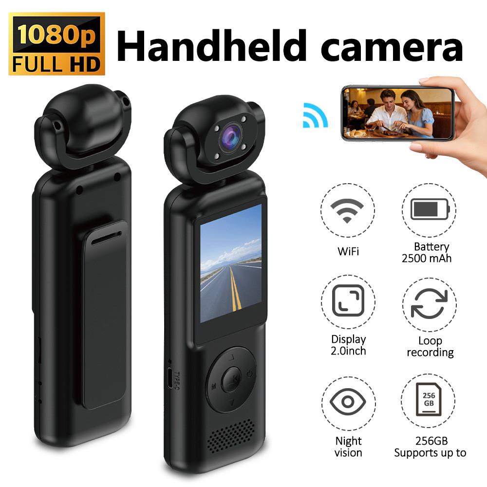 1080P HD Handheld Action Camera 170° Wide Angle WiFi Sports Cam with Night Vision Loop Recording Portable Vlog Camera for Travel Outdoor