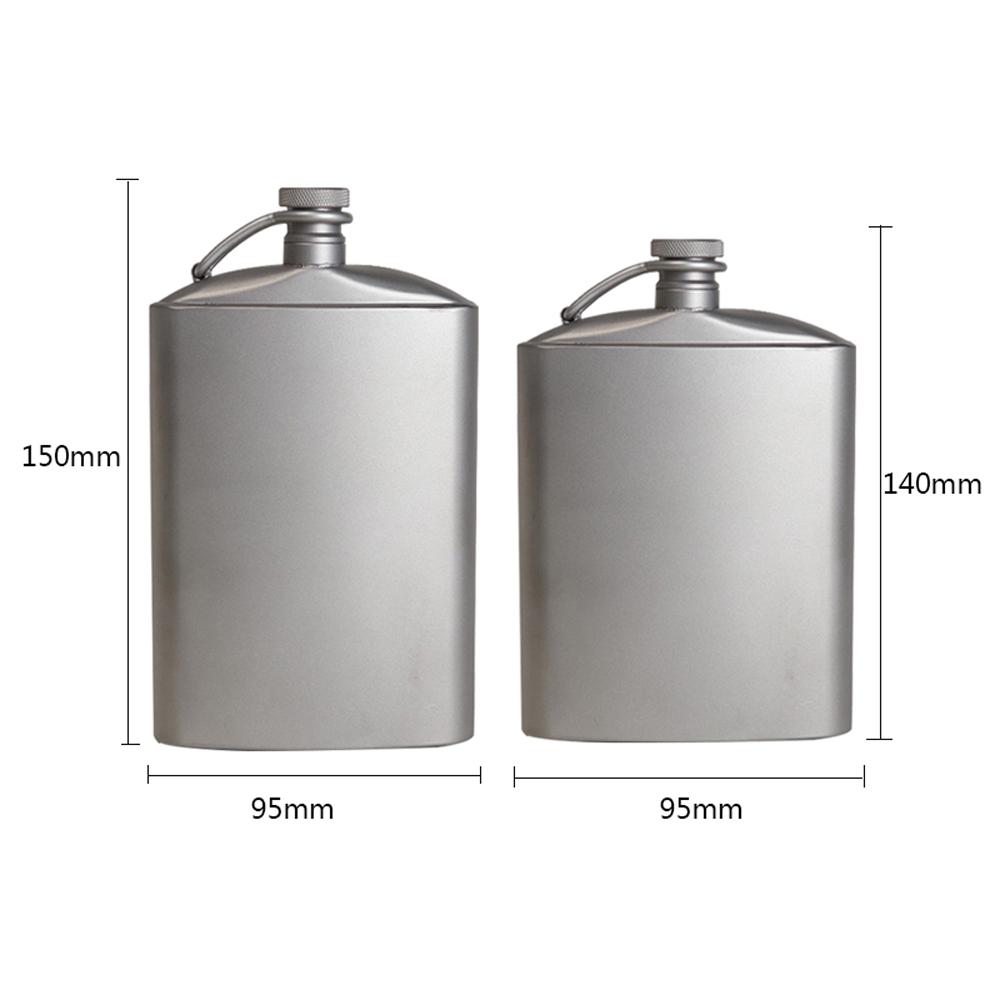 Silverant Titanium Flask Wine Hip Flagon with Screw Cap Clip Ultralight Hydration Flat Bottle with