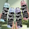1PC Hair Stylist Work Quote Badge Print 750ml Color Plastic Sports Water Bottle Leakproof Flip Straw Lid Suitable for Sports Office Home Use