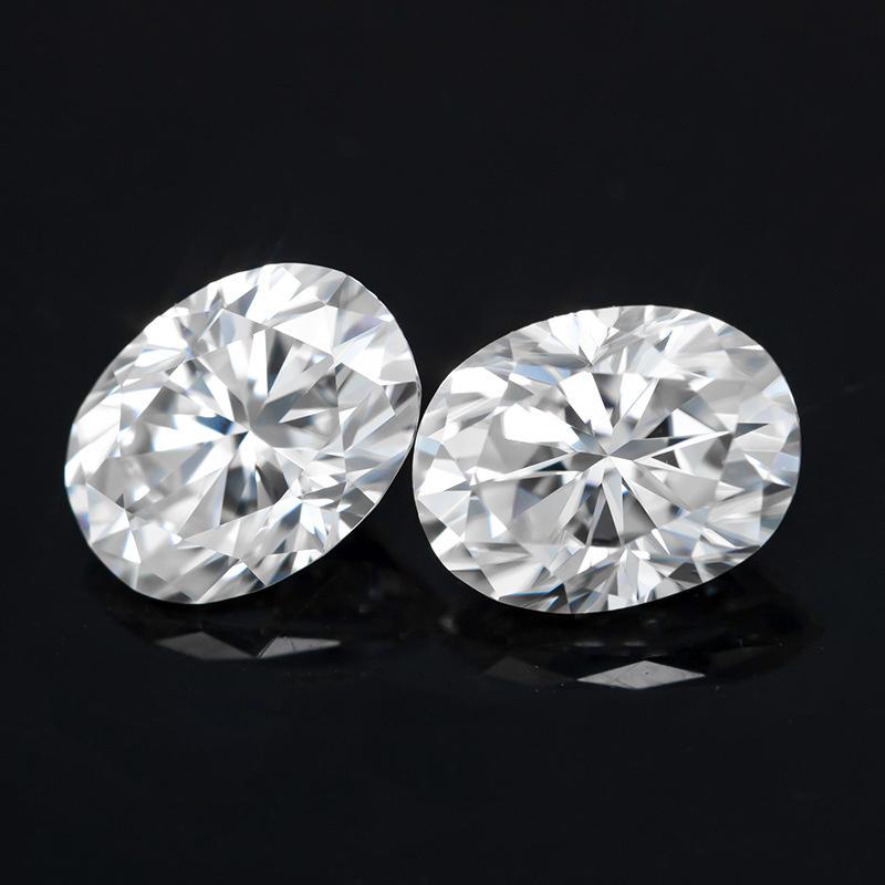 Cellacity Овальные серьги-кольца с белым муассанитом 3А из голого камня и камнем через сертификат GRA в подарок