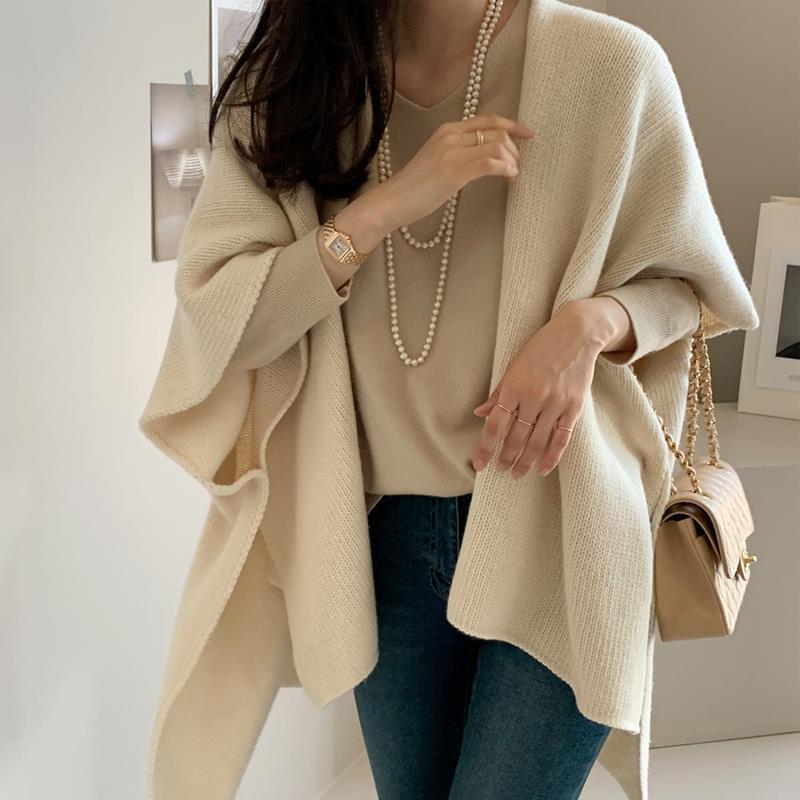 Модный универсальный свободный шерстяной свитер-жилет H-образной формы для женщин