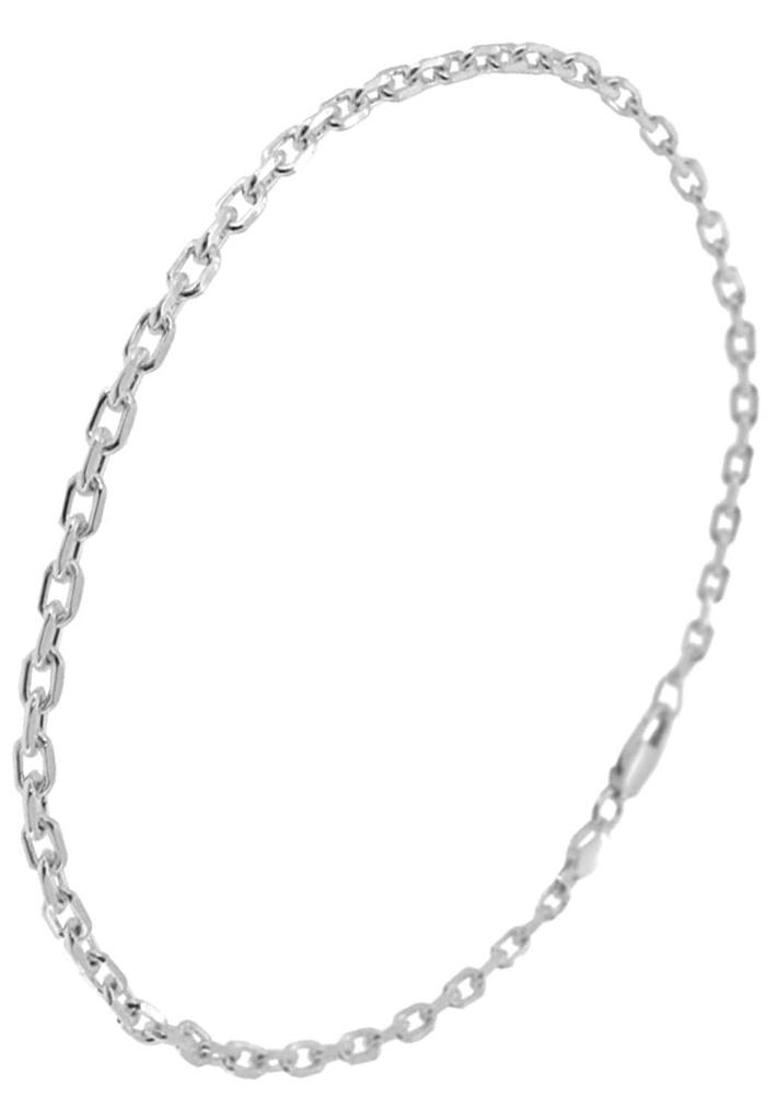 Shinjuku Gin No Kura 4-Sided Azuki Chain Silver 925 Anklet, 26cm, Men's Silver, Ankle, Foot, Summer, Beach, Simple Chain