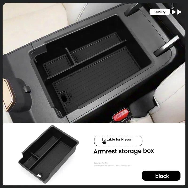 For 2026 Nissan N6 Armrest Box Storage Organizer - Anti-Slip Multi-Compartment Car Interior Organizer Tidy Accessories