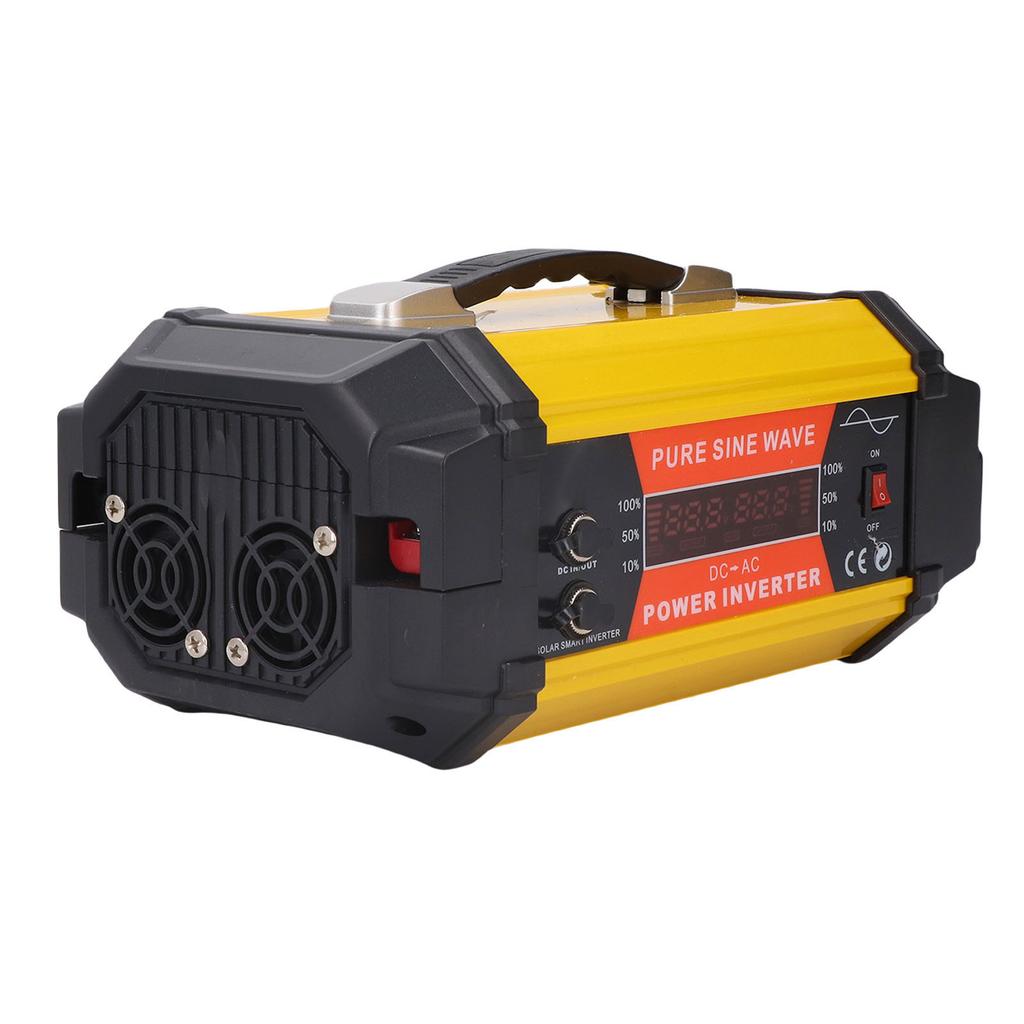 1000W Pure Sine Wave Power Inverter Car Inverter Solar Inverter with LCD Display 2 Outlets 2 USB 2 F