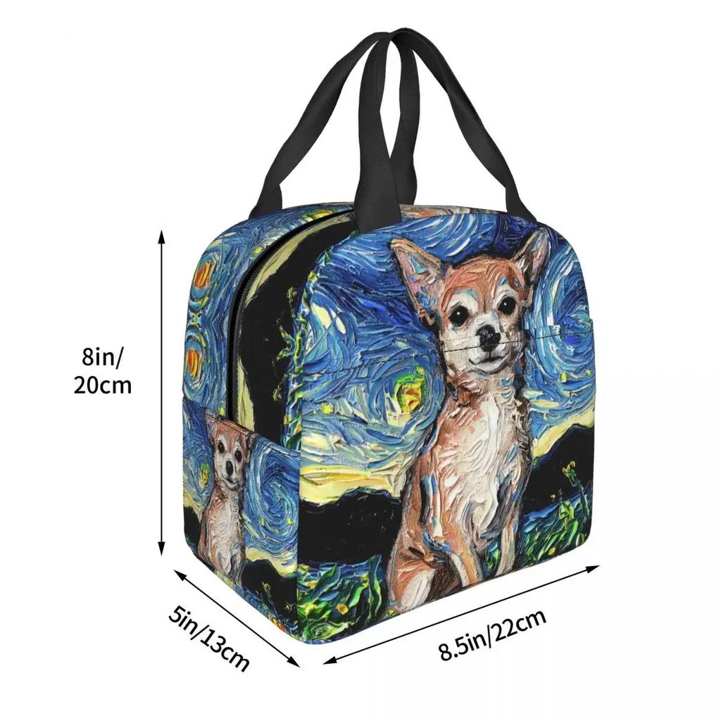 Chihuahua Art термоизолированная сумка для обеда женская портативная сумка для обеда для пикника на открытом воздухе многофункциональная коробка для еды Bento
