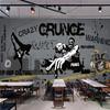 3d Wallpaper Hand-Painted Street Graffiti Mural Gray Cement Wall Mural Restaurant Cafe Background Wall Wallpaper
