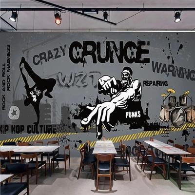 3d обои, расписанные вручную, уличные граффити, настенная фреска из серого цемента, ресторан, кафе, фон, настенные обои