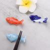Ceramic Chinese Style Fish Shaped Chopsticks Holder Tableware Rack Dinnerware Stand Chopstick Rest