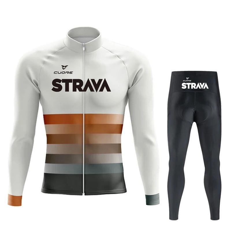 Quick-Dry Compression Cycling Jersey Set Long Sleeve Unisex Bike Riding Outfit Road Mountain Trail