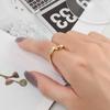 Geometric Glossy Concave Convex Shaped Ring Female Niche Design Personality High Sense Finger Ring Ins Cold Temperament Opening Index Finger Ring