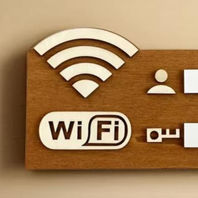 Деревянная табличка с паролем WiFi - Многоразовая рукописная табличка-уведомление WiFi, настенный знак для декора кафе, ресторана, отеля, магазина