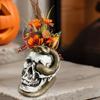Skull Snake Figurine Small Resin Snake Skeleton Head Sculpture Gothic Tabletop Decoration for Halloween Party Bar Office Desk Ornament