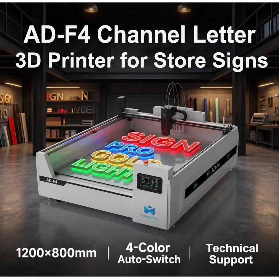 Mingda AD-F4 3D Channel Letter Printer 1200*800mm 3D Printer for Business Shop and Storefront Signage
