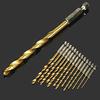 13x HSS Hex Shank Drill Bit Set Quick Change Titanium Coated Twist 1.5-6.5mm