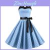 Vintage Polka Dot Dress With Zipper For Summer Casual Wear