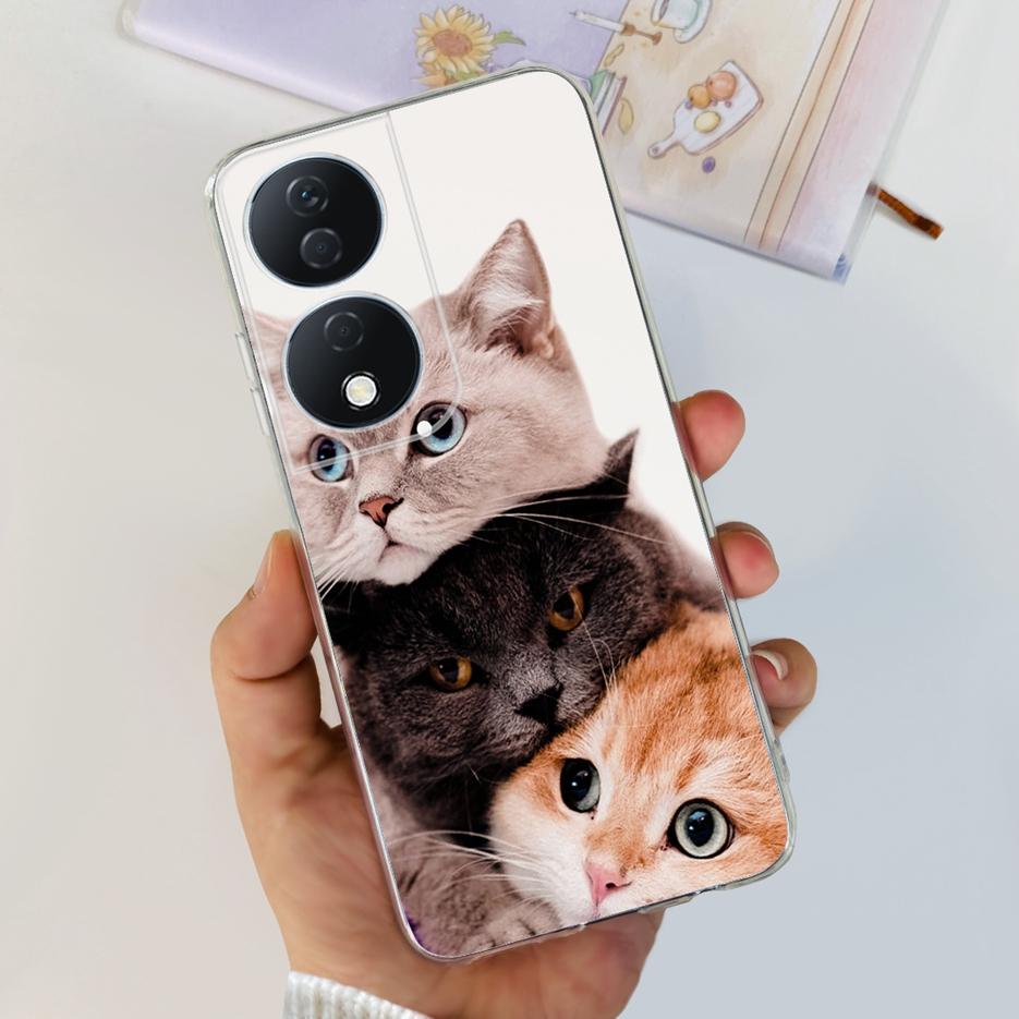 For Honor X7b 5G Case Cute Cat Butterfly Painted Cover Soft Silicone Phone Cases For Honor X7b X 7b HonorX7b Fundas 6.8'' Bumper