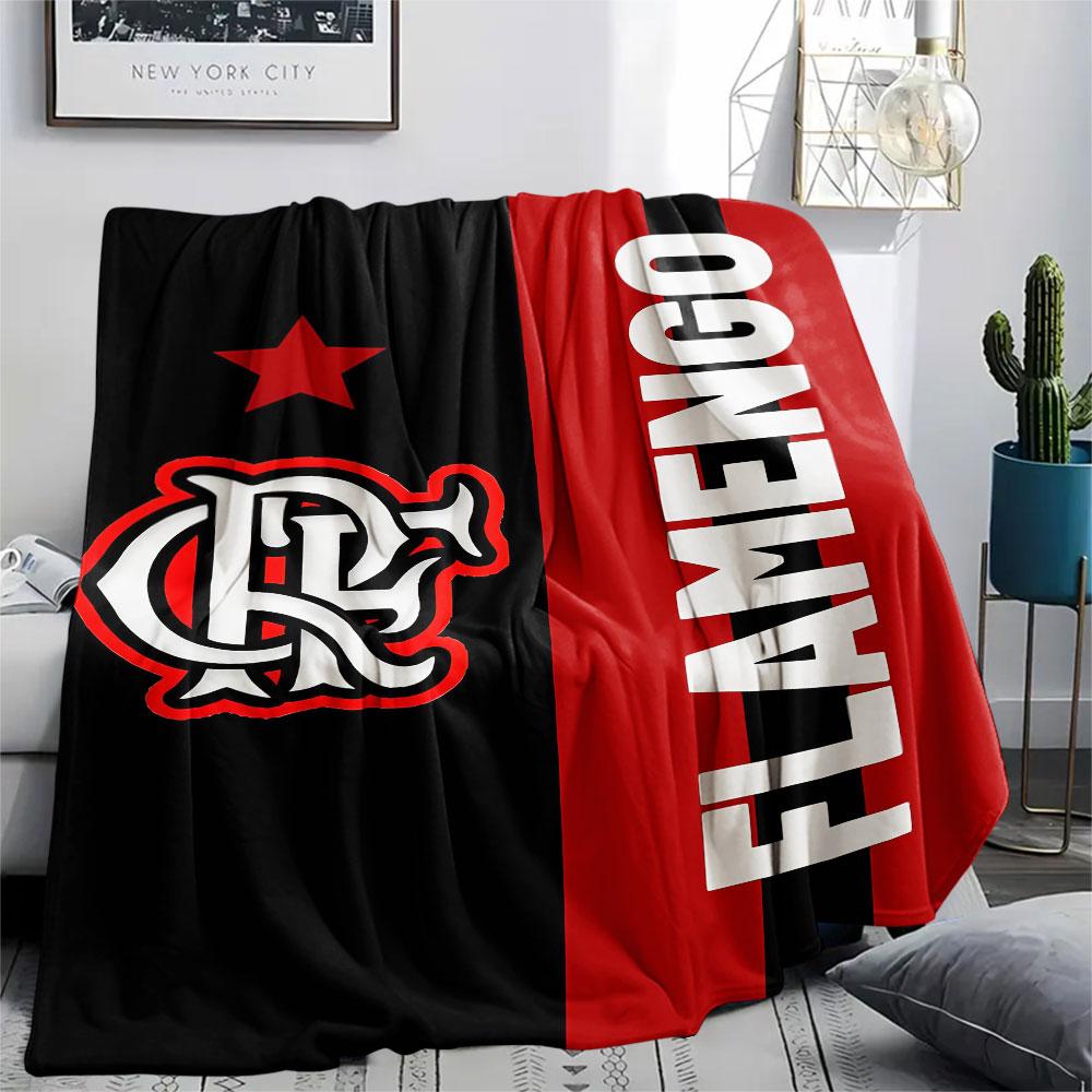 1PC Clube de Regatas do Flamengo Patterned Flannel Blanket Suitable For All Seasons for Home Decor Warmth and Comfort Gifts Holiday Present