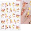 3D Fall Nail Stickers Gold Leaf Cotton Flowers Transfer Decals Nail Adhesive Sliders Manicure 2023 Autumn Decorations TRSTZ-SJ
