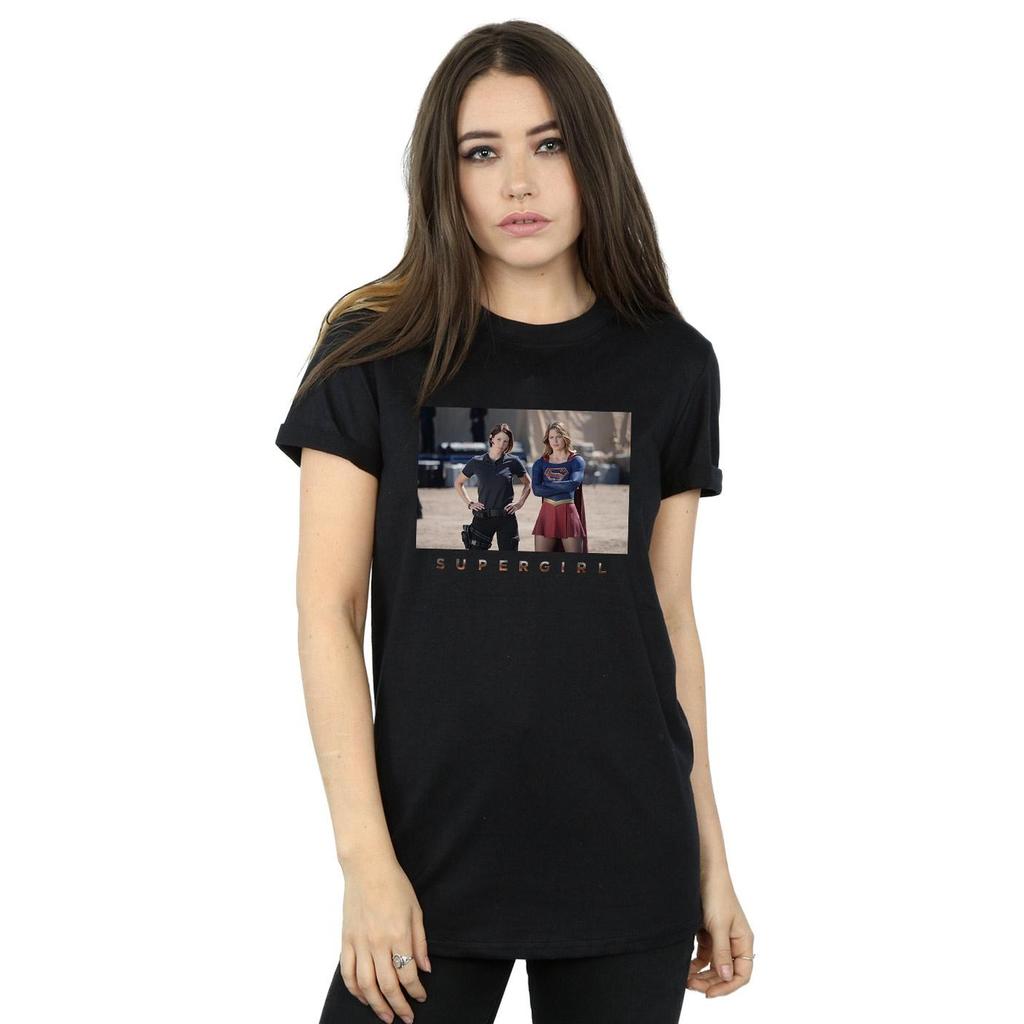 DC Comics Womens/Ladies Supergirl TV Series Sisters Photograph Cotton Boyfriend T-Shirt