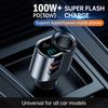 200W Car Charger Fast Charging Voltage Display USB 100W PD 30W 4 in 1 Dual 12V/24V Cigarette Lighter Splitter Power Adapter