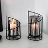 Golden/Black Metal Glass Candle Holder Non-slip Ornaments Nordic Candle Candlestick Flat Bottom Multi-Purpose