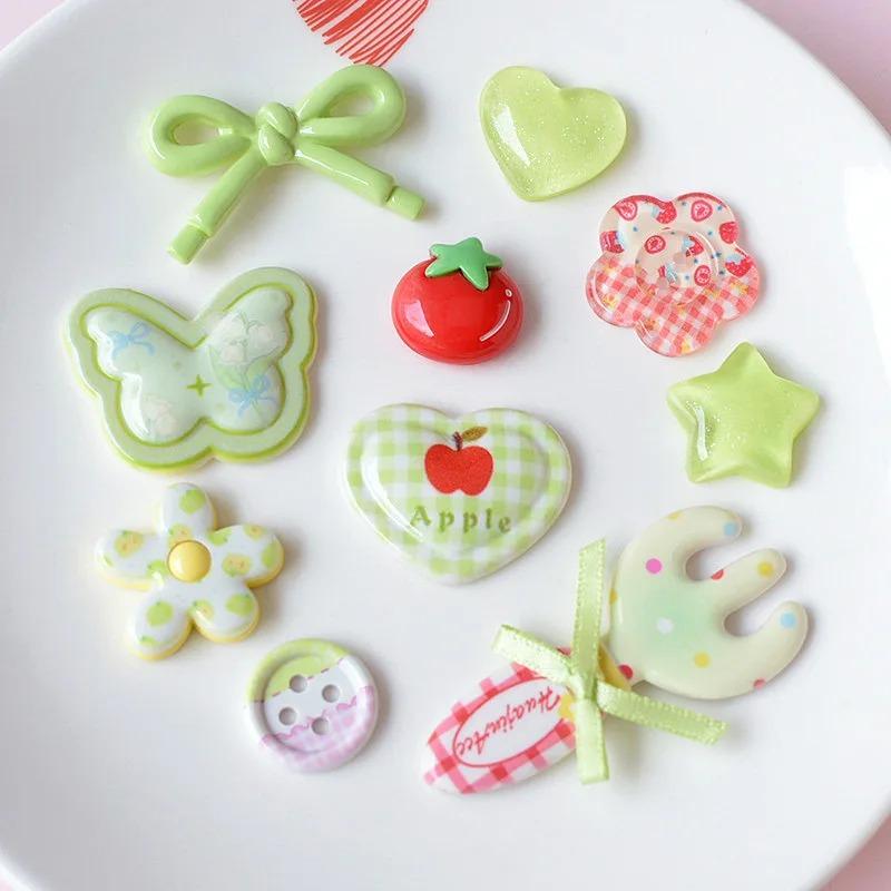10 шт. Зеленые Свежие Фрукты Мультяшные Подвески для Кроксов DIY Подвески для Обуви Милые Украшения для Садовой Обуви Рождественская Вечеринка Подарок для Детей Украшения